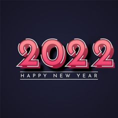 happy new year 2020 with the numbers in red and white on a dark background,