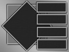 an abstract background with squares and rectangles in black and grey colors on a metallic surface