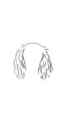 the outline of a woman's head with long hair and bangs on her face