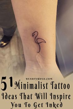 a flamingo tattoo on the wrist with text that reads, 5 minimalist tattoo ideas that will inspire you to get inked