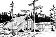 this is an artist's rendering of the cabin house plans for lakefront homes