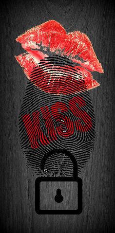 a poster with red lips and fingerprints on it