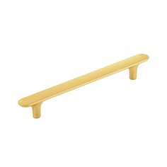 a yellow cabinet handle on a white background