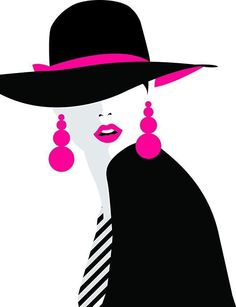 a woman wearing a black hat and pink earrings