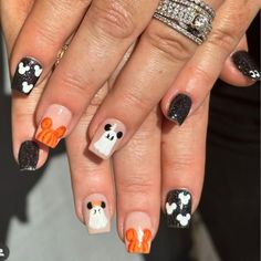 Disney Halloween Nails - Onceuponamotherhood: simplifying digital product marketing, Pinterest growth, all things motherhood and everything Disneyland Disney World Nails Halloween, Mickey Disney Nails, Nightmare Before Christmas Nails Oogie Boogie, Nightmare Before Christmas Simple Nails