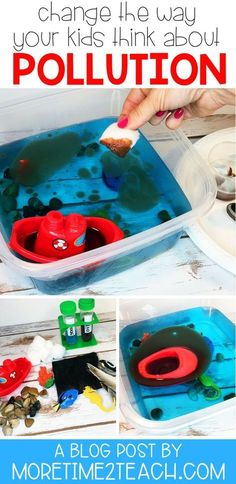 a collage of pictures showing how to make an art project with water and plastic cups