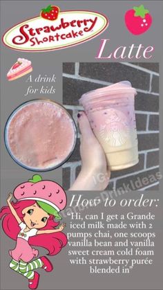 strawberry shortcake latte recipe with instructions on how to make it and what to use it