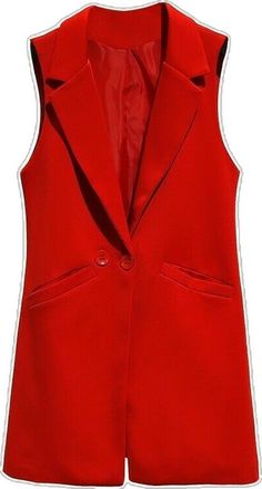 Chic Red V-neck Outerwear, Sleeveless Winter Blazer With Pockets, Casual Fall Blazer With Vest, Red V-neck Summer Outerwear, Red Sleeveless Winter Vest, Trendy Red Vest For Fall, Elegant Sleeveless Winter Blazer, Formal Sleeveless Winter Outerwear, Chic Sleeveless Fall Blazer