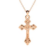 This mini stylized cross necklace makes for the perfect gift to your love one, or yourself! Dainty yet elegant, this cross can be worn by itself, or layered with other necklaces! Rose Gold Crucifix Necklace As Gift, Gift Rose Gold Crucifix Cross Necklace, Dainty Rose Gold Crucifix Necklace, Elegant Rose Gold Crucifix Cross Necklace, Rose Gold Cross Necklace As A Gift, 14k Rose Gold Cross Necklace, Greek Icons, Arabic Jewelry, Everyday Bracelet