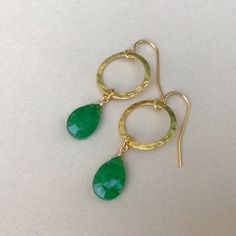 New Earrings Green Emerald Gemstone Briolette 18k Gold Plated Hammered Circles Gold Filled Wires 1.5” Total Length With Wires, 0.5”Width Perfect Everyday Bestseller Style Handcrafted Artisan One Of A Kind Item Handmade In Us Item Great Holiday Gift Idea Fast Shipping Please Review My Other Exclusive Handcrafted Artisan Jewelry On Sale Additional 10% Discount With Bundle 2+ Elegant Green Hammered Earrings, Gold Teardrop Hoop Earrings With Emerald, Gold Teardrop Hoop Earrings For May Birthstone, Gold Dangle Earrings With May Birthstone, Gold Dangle Earrings For May Birthstone, Gold May Birthstone Dangle Earrings, Gold Teardrop Earrings With Emerald, Gold Dangle Teardrop Earrings For May Birthstone, Mood Ring Colors