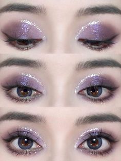 Makeup; eyeshadowlook; makeup inspo; Makeup idea; douyin; cbeauty; natural makeup; eyeshadow; blush; false eyelashes Makeup Ideas For Purple Outfit, Purple Makeup Looks Hooded Eyes, Purple Eye Makeup Douyin, Purple Asian Makeup, Purple Makeup Prom, Douyin Nails Purple, Purple Prom Ideas, Douyin Makeup Purple, Dark Purple Eyeshadow Looks