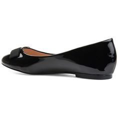 Look polished from day-to-night in bow accent flats by Journee Collection. These stylish ballet flats feature lustrous faux leather with a patent finish. A classy fabric bow with a centered polished metal emblem finishes the look. At Journee Collection our flat styles will have you looking just as professional as the boss at work to having the cutest shoes when you go out for the night. Black Slip-on Ballet Flats For Formal Occasions, Black Slip-on Ballet Flats With Round Toe, Black Leather Slip-on Ballet Flats, Comfortable Black Slip-on Ballet Flats, Ballet Flats Black, Cutest Shoes, Black Slip-on Ballet Flats With Branded Insole, Black Ballet Flats, Fabric Bows