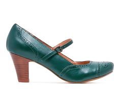 Polyurethane upper, Mary Jane strap with adjustable buckle closure,2.75\ heel, Round toe | Women's Chelsea Crew Melody Mary Jane Pumps in Green Size 6 Round Toe Shoes, Mary Jane Pumps, Shoe Carnival, Women's Pumps, Mary Janes, Heeled Mules, Pumps Heels, Mule Shoe, Pu Leather