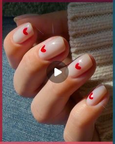 Simple Nail Art Regular Polish, Minimalist Nail Art Heart, Easy Heart Nail Art, Nail Art Heart Tutorial, Simple Nail Art For Short Nails Easy, Heart Nail Designs Simple, Simple Nail Art Designs For Beginners, Nail Art Easy For Beginners, Easy Nail Art For Beginners Short Nails