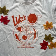 ⭐We have a 2-5 week processing time on all our clothing orders⭐ This design is inspired by Luke's in the show, and also features a quote from the show too.  This design is printed onto a natural tee using a DTG printer, with water based eco friendly inks. This makes the designs more durable, and last longer that regula A Quote, Clothing Co, Gilmore Girls, Cool Tees, Fleece Fabric, Autumn Leaves, Diner, Boho Chic, Screen Printing