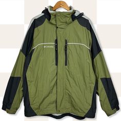 Columbia Vintage Omni-Tech Waterproof Interchange Long Rain Parka Jacket Green Black Size-Men’s Us L Measurements (Approx.) Length-32” Shoulder-Shoulder-22” Pit-Pit-26.5” Sleeve-25” -100% Nylon, 100% Polyester -Condition -Preloved Slight Stain (Last Photo) Wvo-1553 Rain Parka, Columbia Jacket, Columbia Jackets, Parka Jacket, Green Jacket, Black Green, Green Color, Parka, Columbia