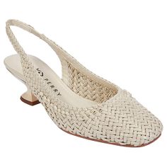 Step into elegance with the Katy Perry The Laterr Woven Slingback Pump Heel, a blend of sophistication and comfort designed for the modern woman. 

- Color: Ivory/Off White
- Size: 7
- Material: Features a high-quality woven upper
- Gender: Female
- Age Group: Adult

This chic slingback heel from Katy Perry Collections boasts a unique woven design paired with a contemporary architectural heel that elevates any outfit. The padded insole and memory foam sock liner ensure your feet stay comfortable Ivory Shoes, Fashion Shoes Heels, Comfort Design, Liner Socks, Slingback Heel, Designer Socks, Slingback Pump, Katy Perry, Pumps Heels