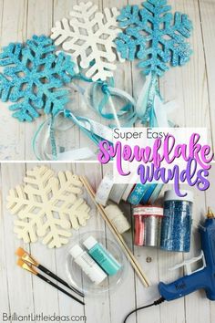 the snowflake wind project is made with supplies from dollar store items and glue