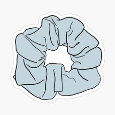 a blue scrunchy sticker on a white background, with the shape of a circle in the center