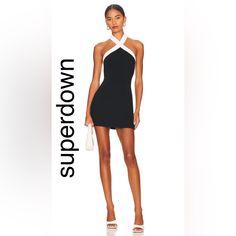 Revolve Superdown Brielle Cross Front Dress In Black & White Available Only For Preorder On Revolve! Flawless Super Popular Dress. Currently Sold Out In All Sizes And On Back Order On Revolve. Grab Your Size Today Before They Are Gone! We Have Few More Left Pink Leopard Dress, Short Brown Dress, Dresses Revolve, Popular Dress, Cross Front Dress, Blazer Mini Dress, Wrap Front Dress, Strappy Mini Dress, Revolve Dresses