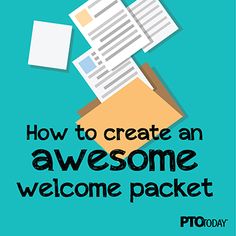 an image of a welcome packet with the words how to create an awesome welcome package