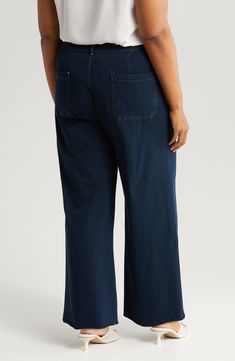 Be equal parts polished and comfortable in these incredible stretchy cotton pants perfected by a high-rise waist. 28" inseam; 12 1/2" leg opening; 14" front rise; 17 1/2" back rise Pull-on style Back patch pockets 95% cotton, 5% spandex Machine wash, line dry Imported High Waist Wide Leg Pants, Ponte Pants, Back Patch, Cotton Pants, Nordstrom Store, Anniversary Sale, Wide Leg Pants, Wide Leg, Spandex