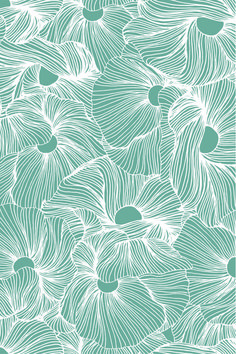 a green and white flower pattern with lines on the petals, as well as an image of