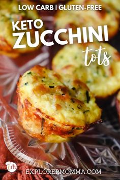 low carb gluten - free keto zucchini bites with text overlay