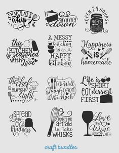 hand lettering bundle with different types of font and shapes for crafts, cards or t - shirts