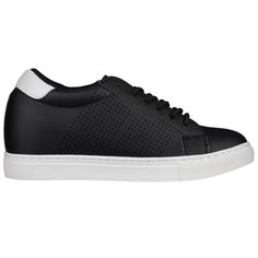 The CALTO H0831 combines athletic characteristic with a contemporary look to create this iconic style. Simple and fun athleisure sneaker to rock out with a pair of short or jean. The combination of micro-perforated accent and leatherette finished detail makes this impeccably crafted sneaker the crowd's favorite. Features: Style: Low top classic height increase sneakers. Simple and clean lace up. Width: Standard (D or Medium). Accommodates a regular width. Weight: 16 oz. *Based on 7.5 US. Actual Sporty Slip-on Sneakers For Streetwear With White Sole, Athleisure Sneakers With Perforated Toe Box For Streetwear, Athleisure High-top Sneakers With Perforated Toe Box For Streetwear, Sporty Platform Sneakers With Rubber Sole, Low-top Rubber Sole Platform Sneakers For Sports, Modern Lace-up Platform Sneakers For Sports, Low-top Platform Sneakers For Sports With Rubber Sole, Low-top Platform Sneakers With Rubber Sole For Sports, Low-top Platform Sneakers For Sports