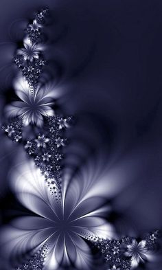 an abstract blue and white background with flowers