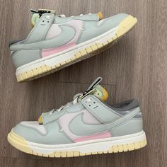 Men's | Nike Air Dunk | Jumbos| Mint Foam (Color) Size 10 Color- Pink, Green, And "Cream" Size- Men's 10 Worn 1 Time (And Not Got A Long Time At All) These Are In Great Condition! See All Pics For Details No Stains No Holes No Creases Smoke Free Home! Nike Air Dunk, Mens Nike Air, Mens Shoes Sneakers, Men's Nike, Nike Men, Pink And Green, Nike Shoes, Nike Air, Men's Shoes