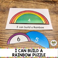 i can build a rainbow puzzle for kids to practice number recognition and counting with this free printable