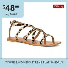 This charming strappy animal print sandal is just the thing you need to liven up your daily wardrobe. With this Leopard print design buckled to perfection, your feet will have a light and fashionable entrance.Closure Type: BuckleUpper/Outer Base Material: 100% SyntheticShoe Lining Material: SyntheticSole Material Content: 80% Rubber, 20% TextileToe Type: Square Toe, Open ToeShoe Strap Type: Ankle StrapHeel Style: Flat HeelCountry of Origin: Imported Leopard Print Sandals With Buckle Closure, Sandals Flat, Sandals Brown, Brown Sandals, The Thing, Flat Sandals, Leopard Print, Entrance, Animal Print