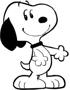 a black and white image of a cartoon dog