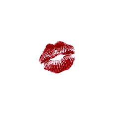 a red lipstick kiss on a white background