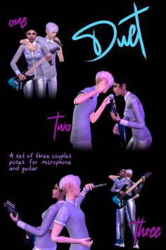 the poster shows two women singing into microphones and one man holding a guitar in his hand