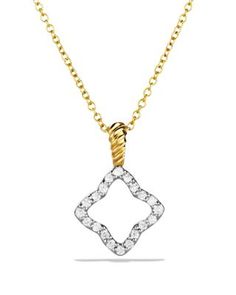 David Yurman Cable Collectibles Quatrefoil Pendant Necklace with Diamonds in 18K Gold Necklace With Diamonds, 18k Gold Jewelry, David Yurman, Jewelry Accessories, 18k Gold, Pick Up, In Store, Buy Online, Cable