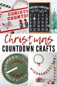 christmas crafts and decorations are featured in this collage with the words'christmas countdown crafts '