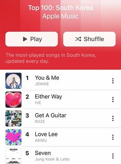 Only Song, Most Played, Dear Self, Blackpink Jennie, Apple Music, The South, South Korea, بلاك بينك