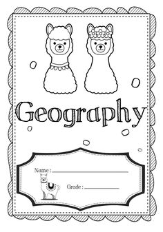 a coloring book with two llamas and the word's name on it