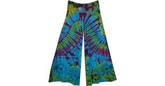 Tempting Teal Tie Dye Wide Leg Yoga Pants in Clothing - These stretchy waist pull-on style wide-leg wonders are super soft to give you ultimate comfort and an all-over hand tie-dye in rich colors. Features: Split-Skirts-Pants, XL-Plus, Misses, Yoga, Vacation, Beach, Tie-Dye, Bohemian, Handmade. Tie Dye Wide Leg Bottoms With Elastic Waistband, Tie Dye Stretch Wide Leg Bottoms, Tie Dye Wide Leg Bottoms With Relaxed Fit, Tie Dye Relaxed Fit Wide Leg Bottoms, Tie Dye Wide-leg Pants, Relaxed Fit Tie Dye Wide Leg Bottoms, Stretch Tie Dye Summer Pants, Summer Stretch Tie Dye Pants, Stretch Tie Dye Pants For Summer