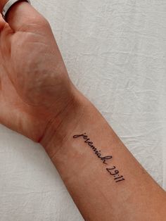 a woman's arm with a tattoo that reads, it's always nice