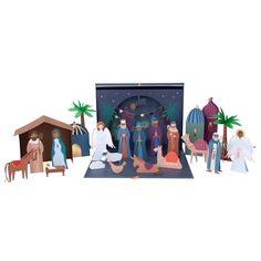 Create the nativity scene with this amazing advent calendar. Craft Advent Calendar, Nativity Characters, Nativity Advent, Traditional Advent Calendar, Nativity Advent Calendar, Story Props, The Nativity Story, The Nativity, Nativity Crafts