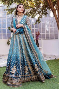 Buy Blue Kalidar Hand Embellished Pishwas with Dupatta Wedding Dress Frock With Lehenga, Blue Indian Wedding Dress, Barat Outfit, Pakistani Pishwas, Bridal Pishwas, Blue Bridal Lehenga, Bridal Gharara, Unrealistic Beauty Standards, Dupatta Dress