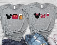 Disney Drinking Family Matching T-shirt Vynal Projects, Couples Disney, Disney Mignon, Travel Consultant, Disney Cute, Disney Couple Shirts, Disney Vacation Shirts, Matching Disney Shirts, Matching T Shirts