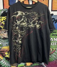 Best Dad Shirt, Punk Skull, Y2k Goth, Baggy Clothes, Skull T Shirt, Estilo Punk, Swaggy Outfits, Selling Clothes, Dream Clothes