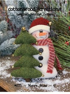 Merry Snow Pattern by Cottonwood Creations Snowman Applique Patterns, Santa Moon, Snowman Applique, Sewing Station, Snow Pattern, Felt Snowman, Christmas Felt, Moon Pattern, Celebrating Christmas