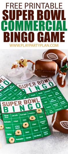 the free printable super bowl commercial game is perfect for kids and adults alike to play