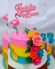 Hawaiian Theme Cakes, Pool Party Cakes, Flamingo Cake, Flamingo Birthday Party, 21st Birthday Cakes, Hawaiian Birthday Party, Hawaiian Birthday, Pool Birthday, Flamingo Birthday